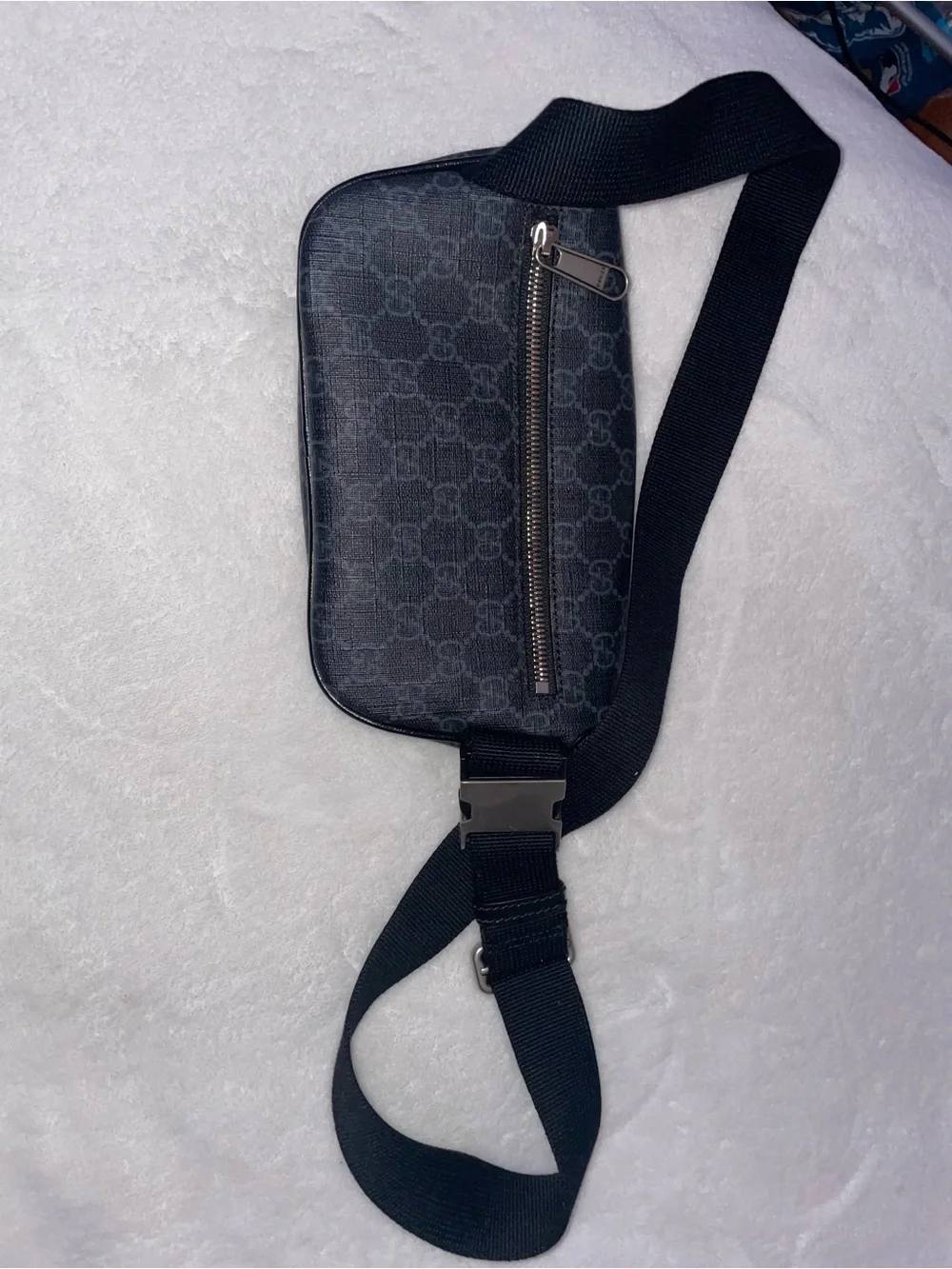 Gucci Black Monogram Belt Bag